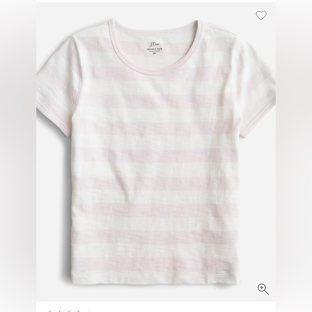 J.Crew '90s cropped organic slub cotton T-shirt in stripe NWT Large